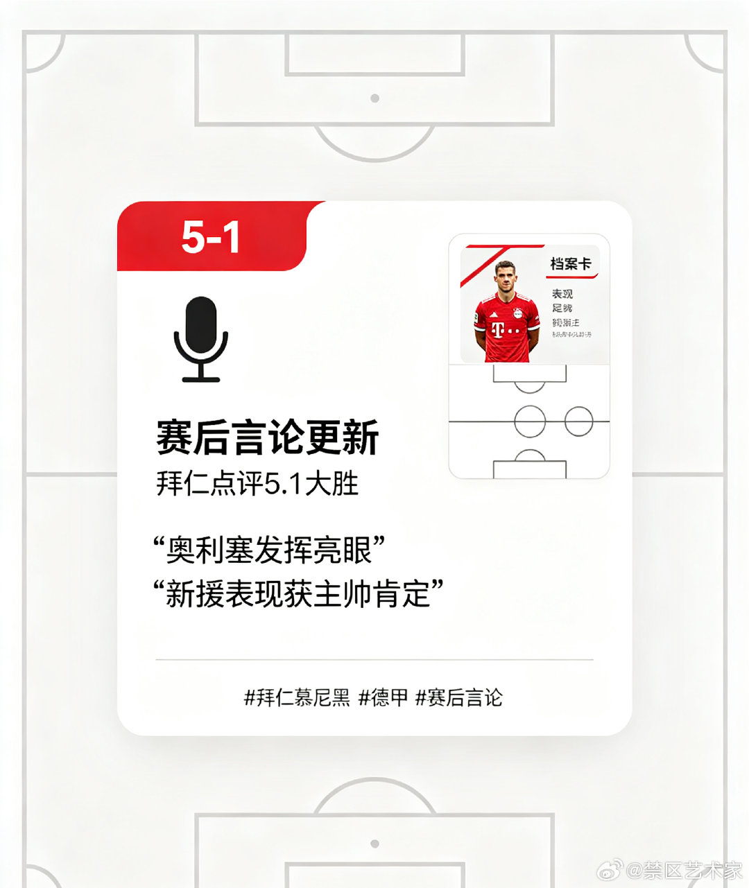 德甲赛后采访速递，拜仁拿下5‑1大胜，主帅对全队发挥感到满意，并且点名表扬奥利塞，球员全场状态火热。#拜仁慕尼黑 #德甲 #赛后言论 ​