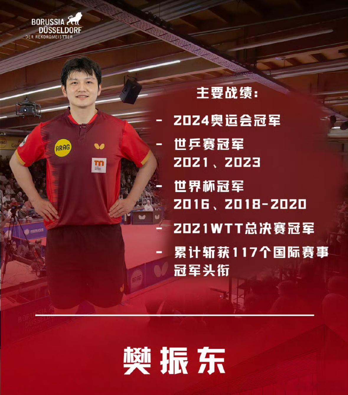 樊振东领衔杜塞兄弟团出征 杜塞尔多夫新赛季蓄势待发杜塞尔多夫乒乓球俱乐...