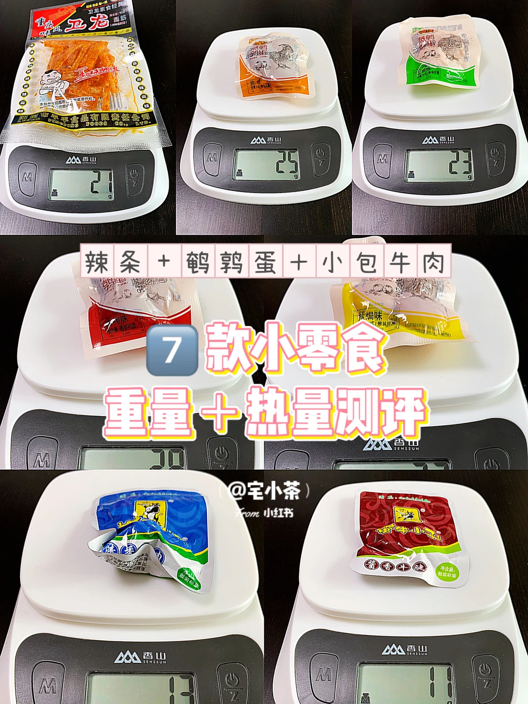 小零食热量测评｜辣条+鹌鹑蛋＋小包牛肉