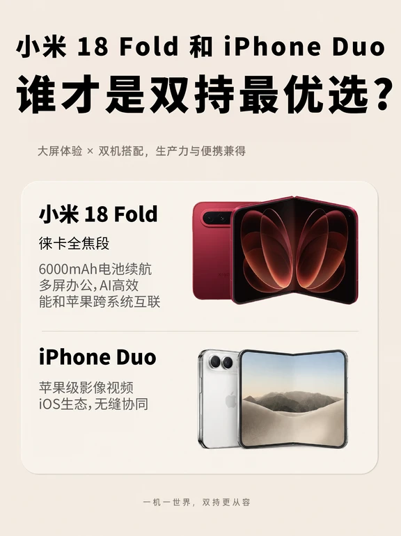小米18Fold 和 iPhone Duo谁才是双持最优选