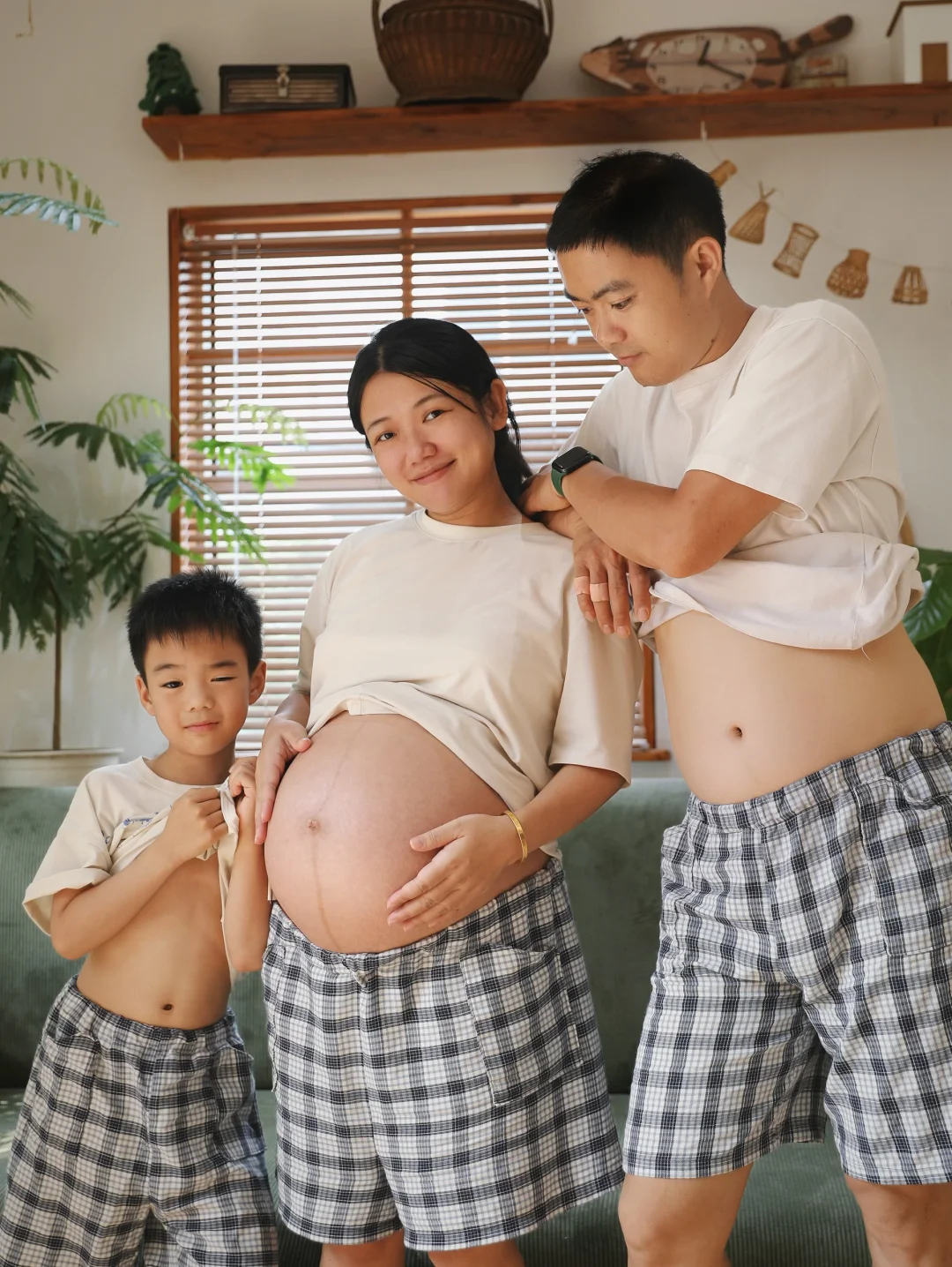 孕36+4📷自己在家拍了孕妇亲子照～