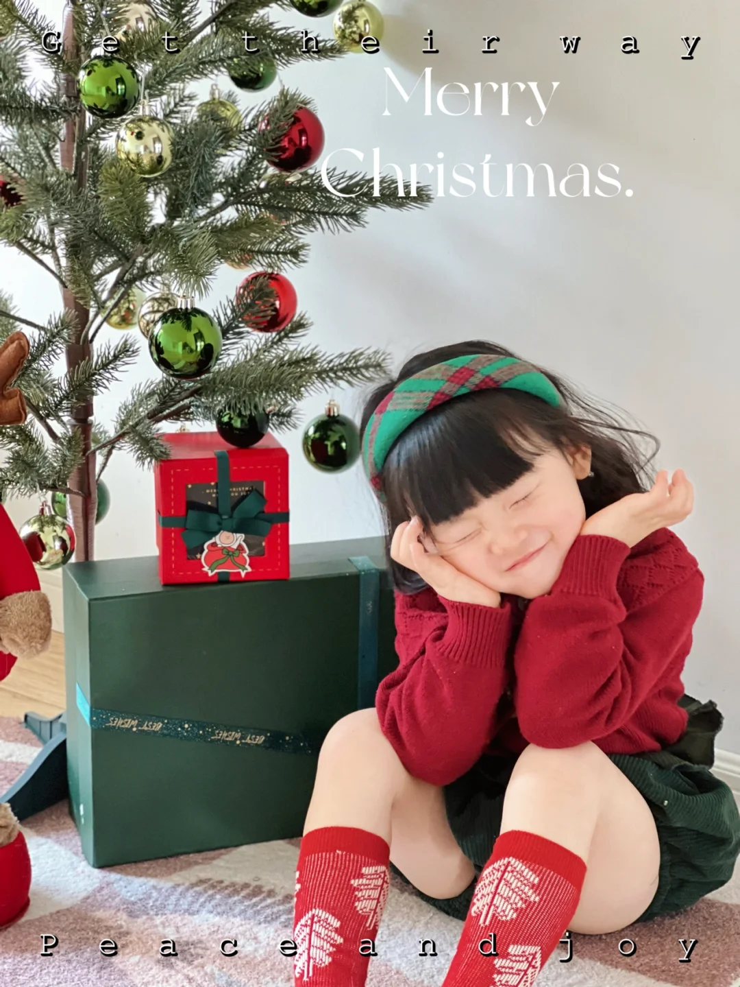 叮～在家也可以拍出氛围感🎄女宝圣诞穿搭