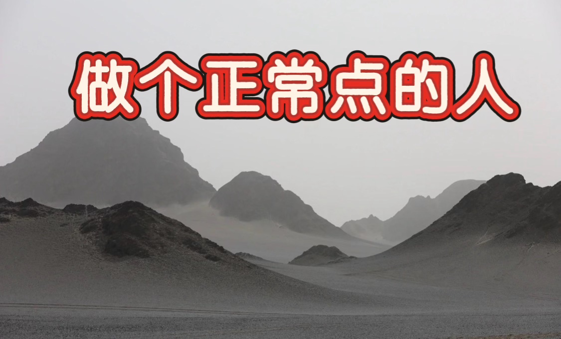 《做个正常点的人》

有些人不明白他想征服的人，为什么总不信任他、总是防范他。如