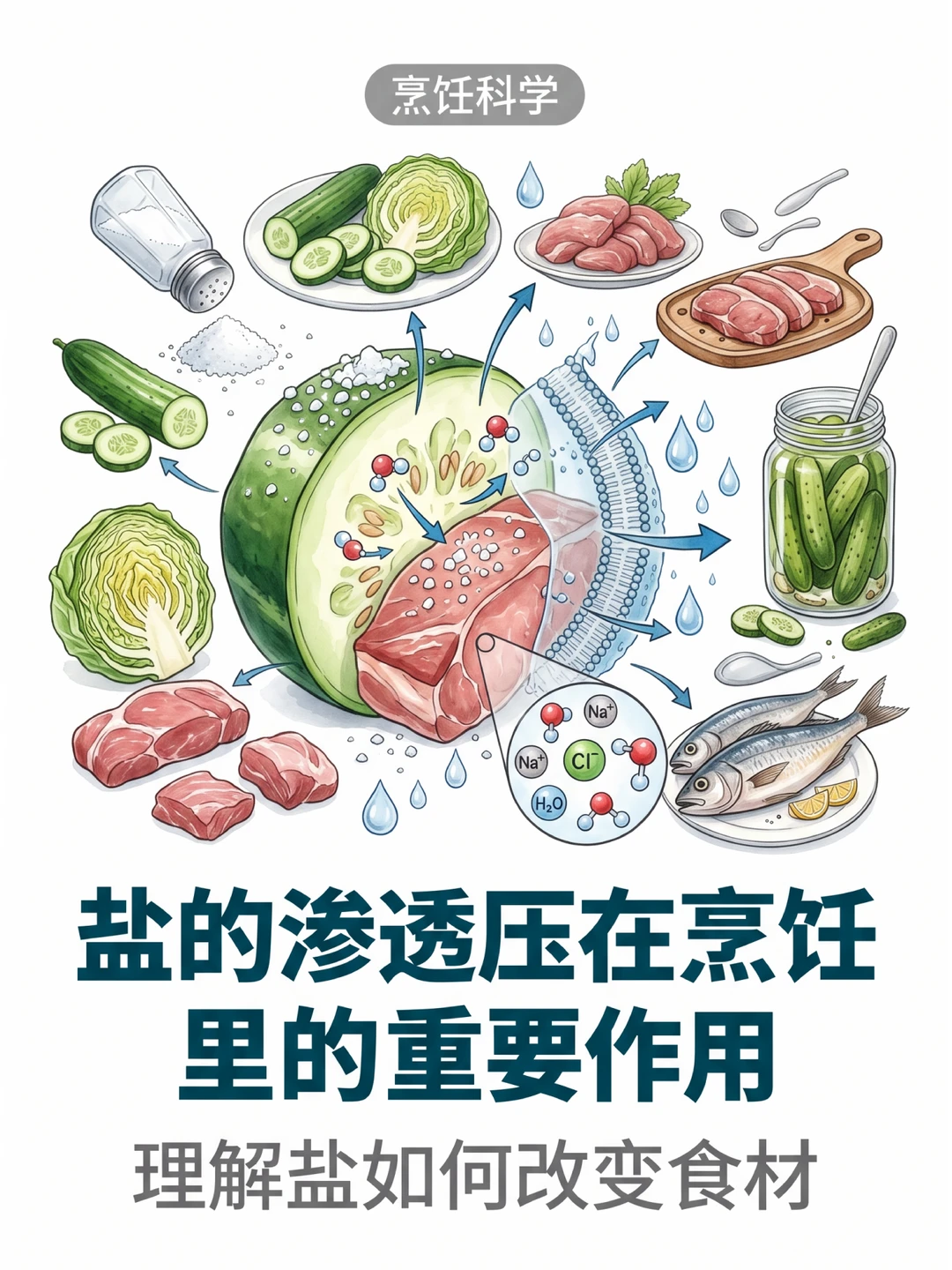 🔥搞懂盐的渗透压，腌制、做菜直接开挂✨