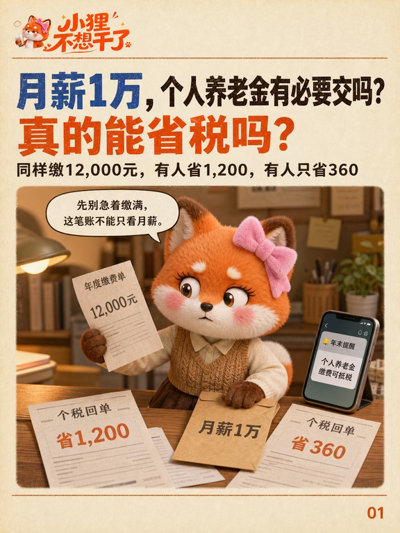 月薪1万，个人养老金有必要交吗？