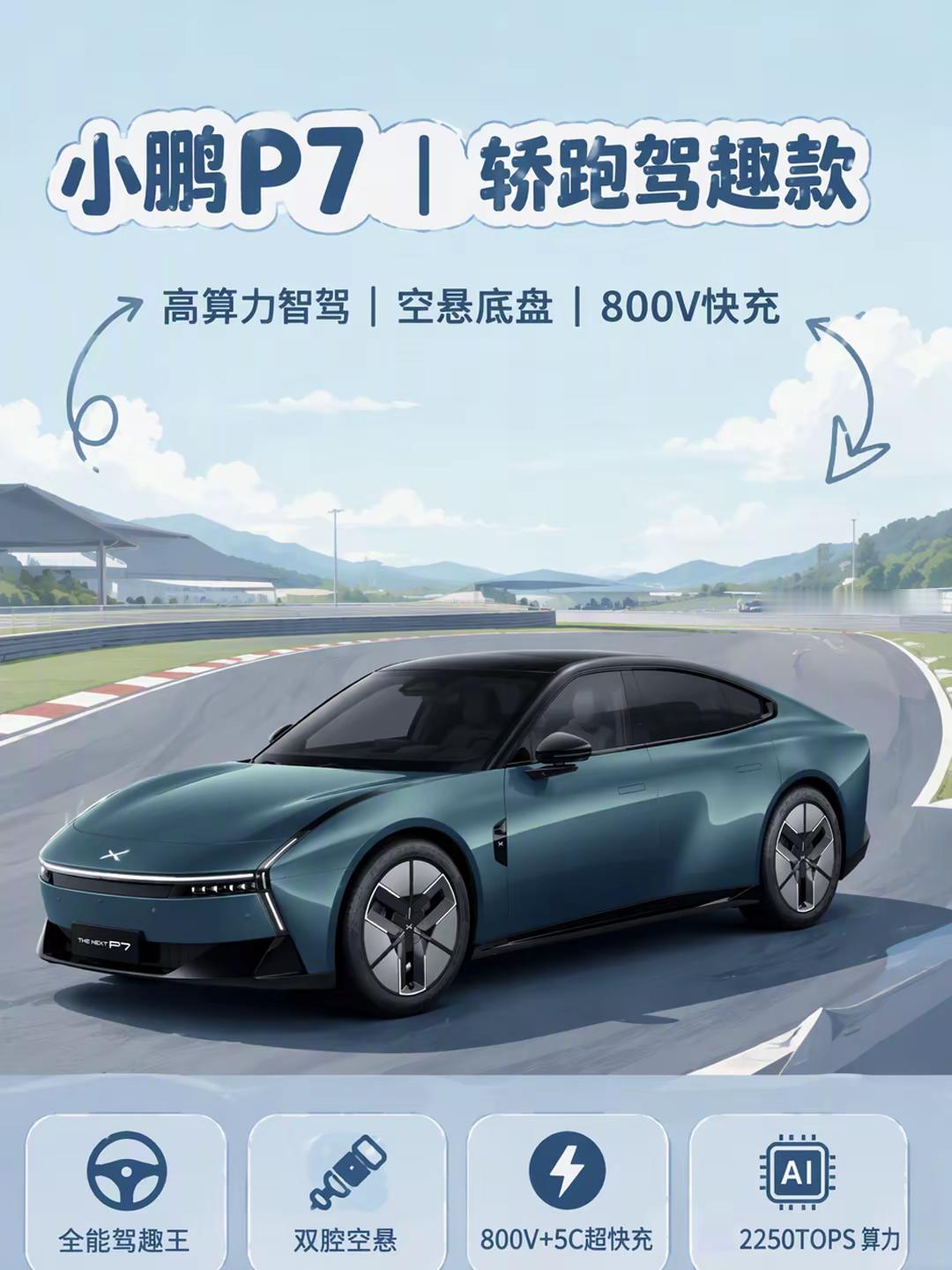 小鹏 P7 和 P7+ 分清不踩坑。还在纠结小鹏P7和P7+怎么选吗？同属于P7家族，但是两台车的定位完全不同，一个主打驾趣操控，一个主打家用舒适，不是简单新旧款关系。🚀 小鹏P7｜20.38万起，全能驾趣之王，年轻个人&amp;情侣首选宽体低趴运动轿跑造型，贯穿灯带搭配Y字形光源、发光车标、大溜背、电动尾