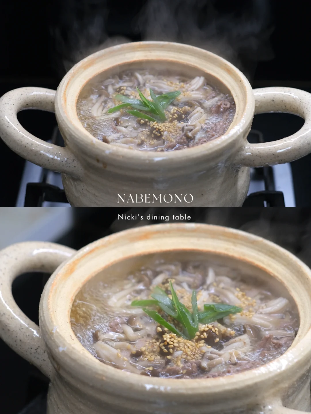 锅物料理｜蟹味菇肉糜芝麻锅，双重芝麻香……