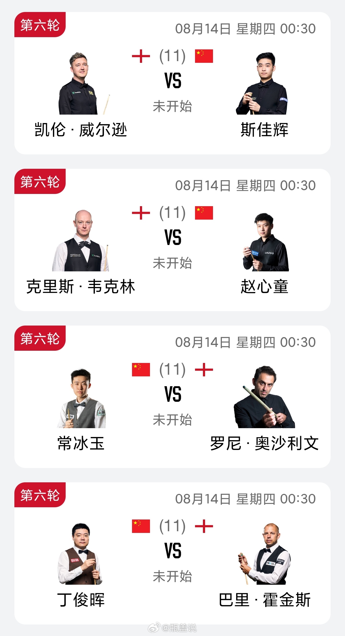 16强阵容出炉！丁俊晖、赵心童、斯佳辉、常冰玉4人晋级16强，赵心童继...