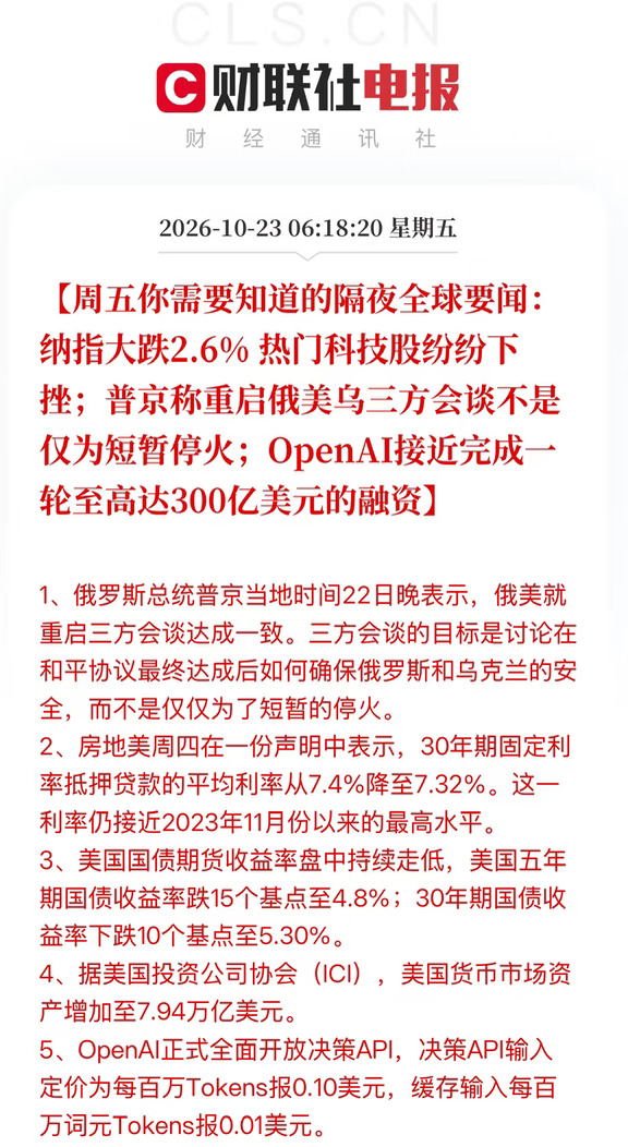 周五你需要知道的隔夜全球要闻