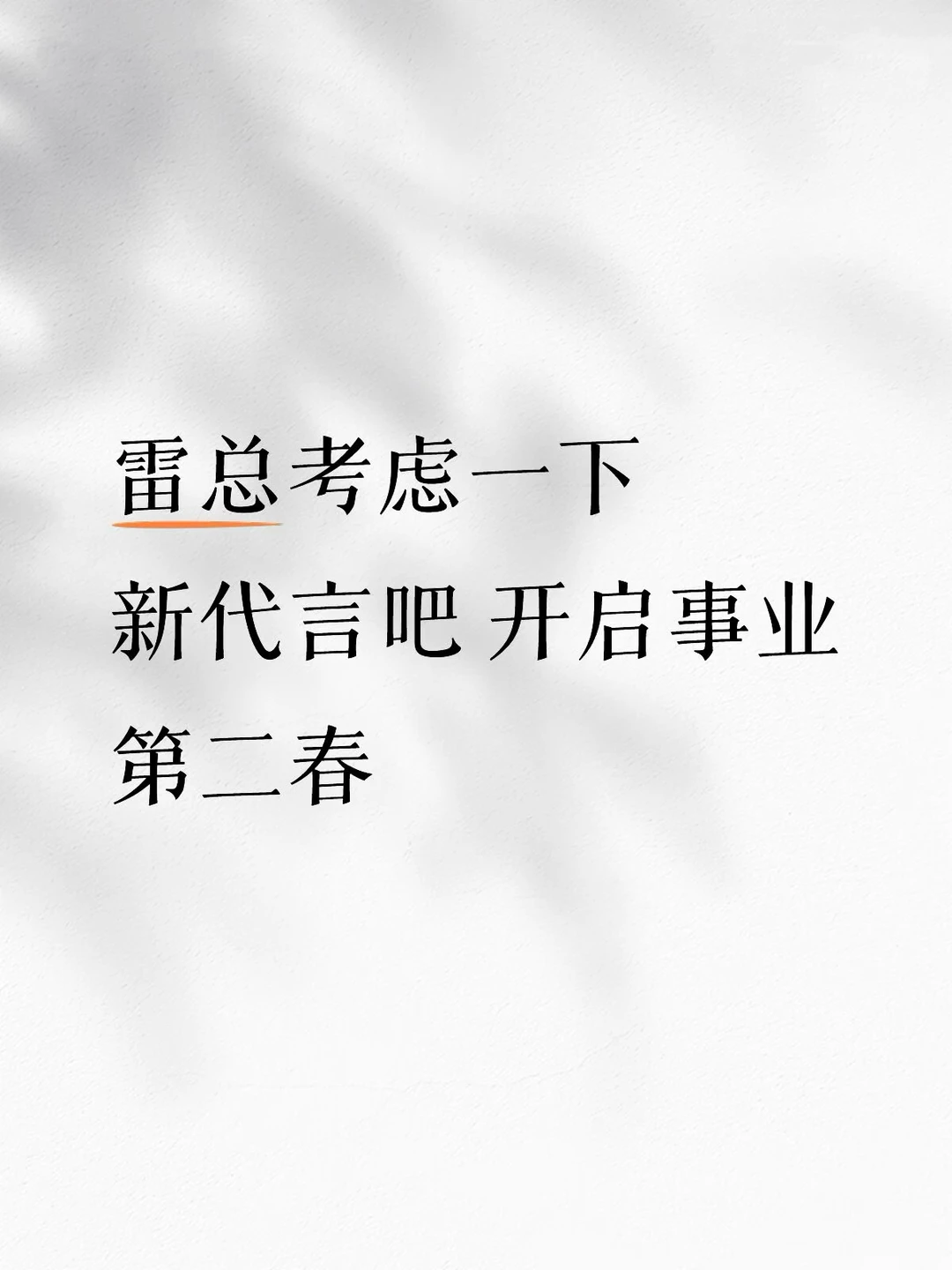 雷总：合着就我不知道我有新“代言”