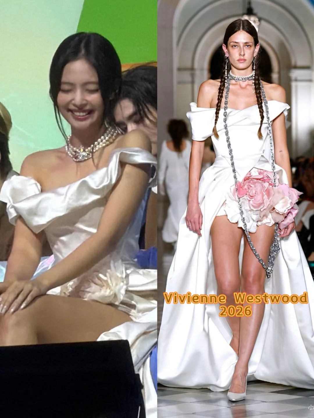 Jennie第二套造型来了，穿了件婚纱