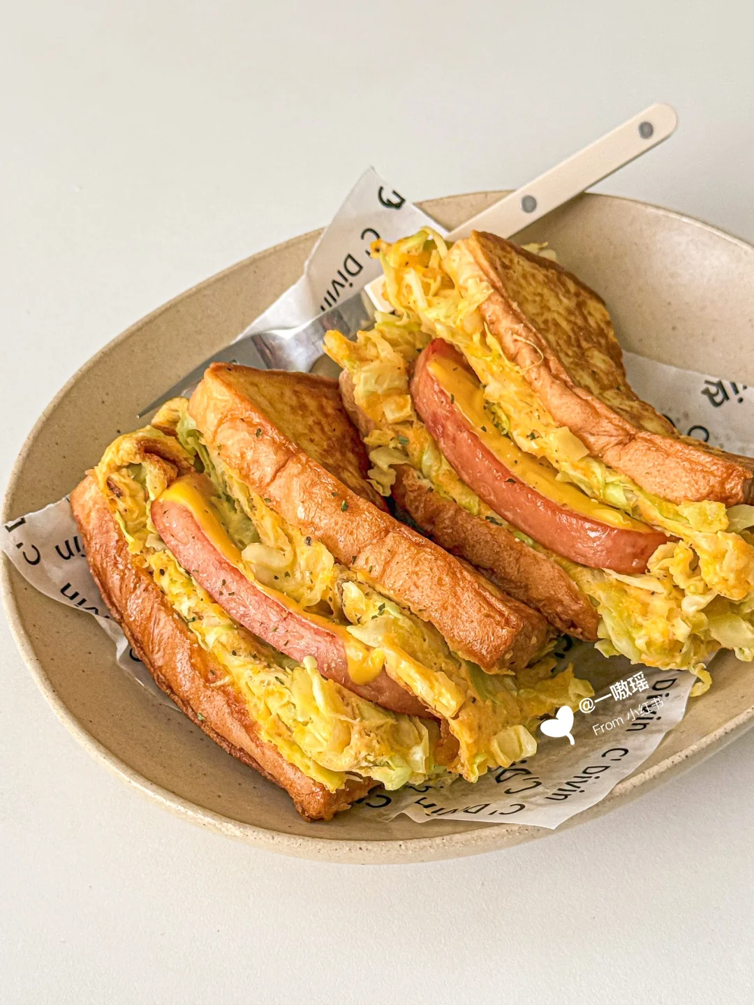 10分钟元气早餐🥣包菜午餐肉蛋包三明治🥪