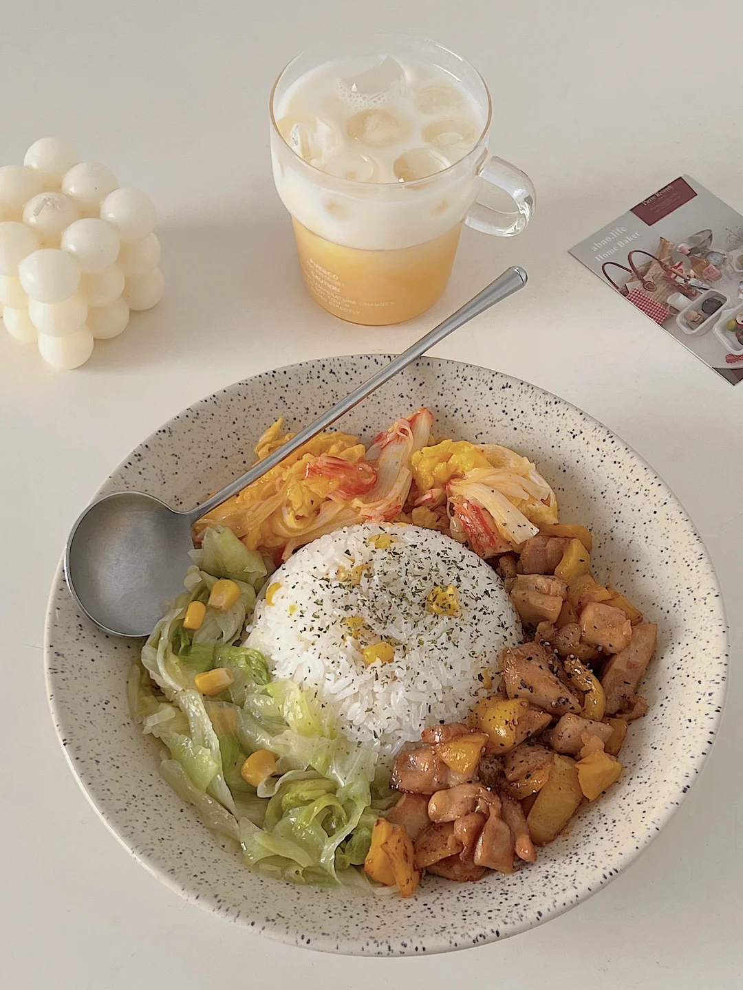 Brunch |蟹柳滑蛋彩椒鸡腿肉盖饭🍱附教程