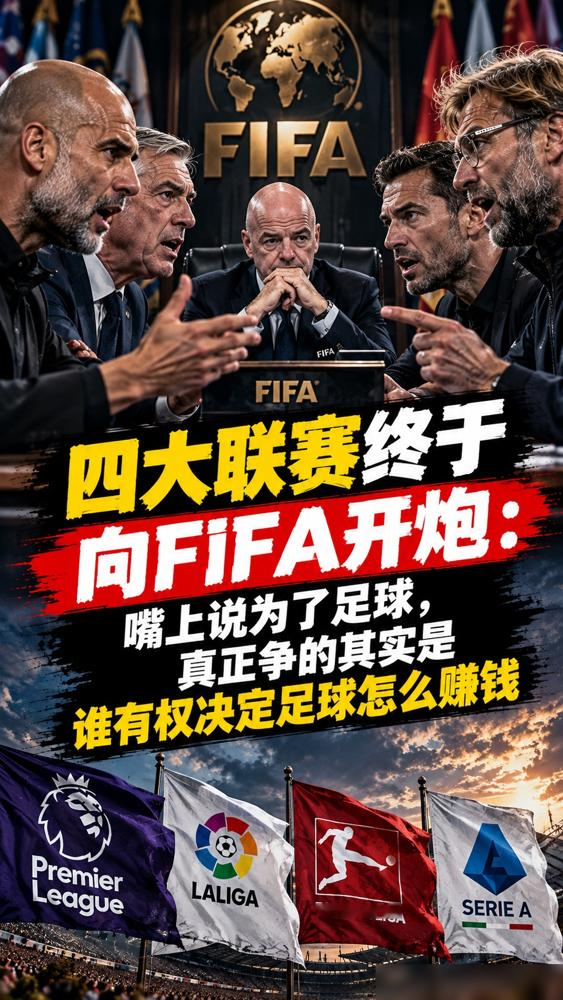 足球圈这回真撕破脸了，英超西甲德甲意甲，四大联赛罕见联手，直接炮轰国际足联主席因凡蒂诺。
起因是因凡蒂诺一封信，说要搞个外部审查来自证清白，结果彻底点燃了火药桶。
四大联赛根本不买账，发联合声明直接掀桌子，说这几年因凡蒂诺搞的那些事，就是权力滥用，差点把世界杯都卖给私人资本，简直是在挖足球的根。
