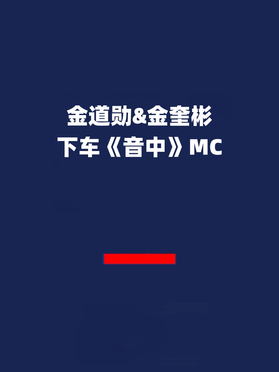 报！金道勋&金奎彬下车《音中》MC！