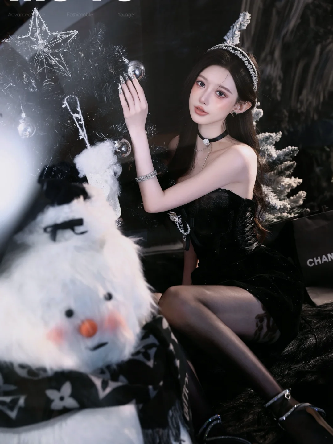 黑色水晶球圣诞