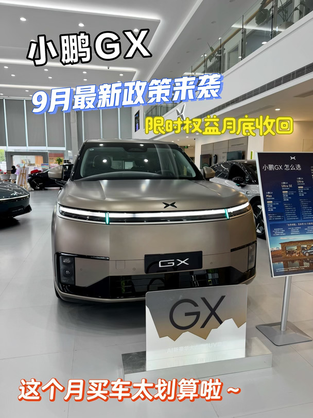 嘉兴小鹏GX｜9月新政策不要太划算💜