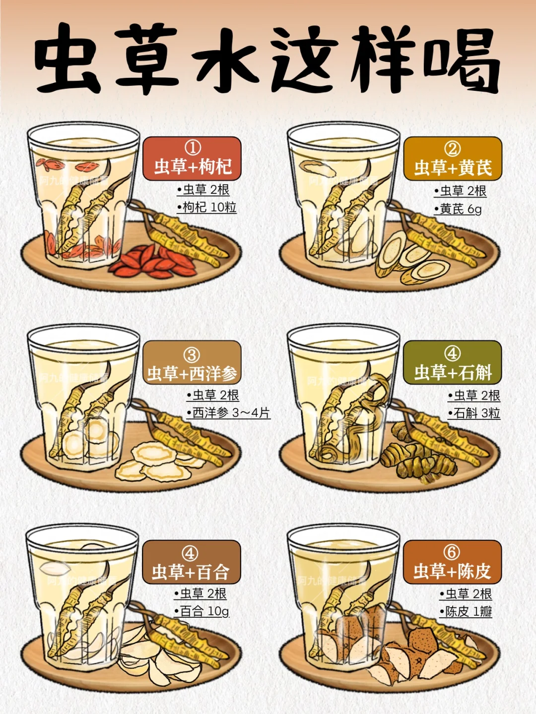 6种虫草搭配攻略，吃对才有效‼️