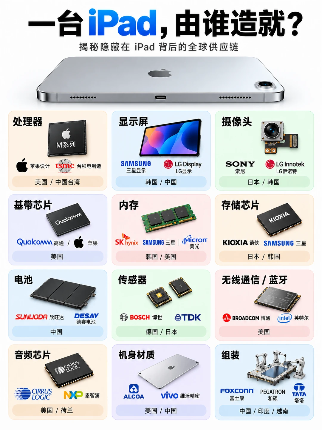 一台iPad，背后竟藏着这么多供应商！