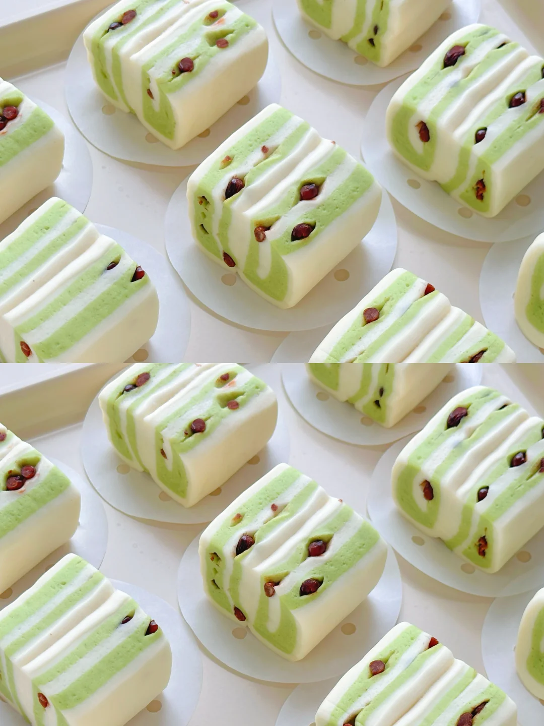 松软香甜！开心果蜜豆双色馒头！！做法简单～