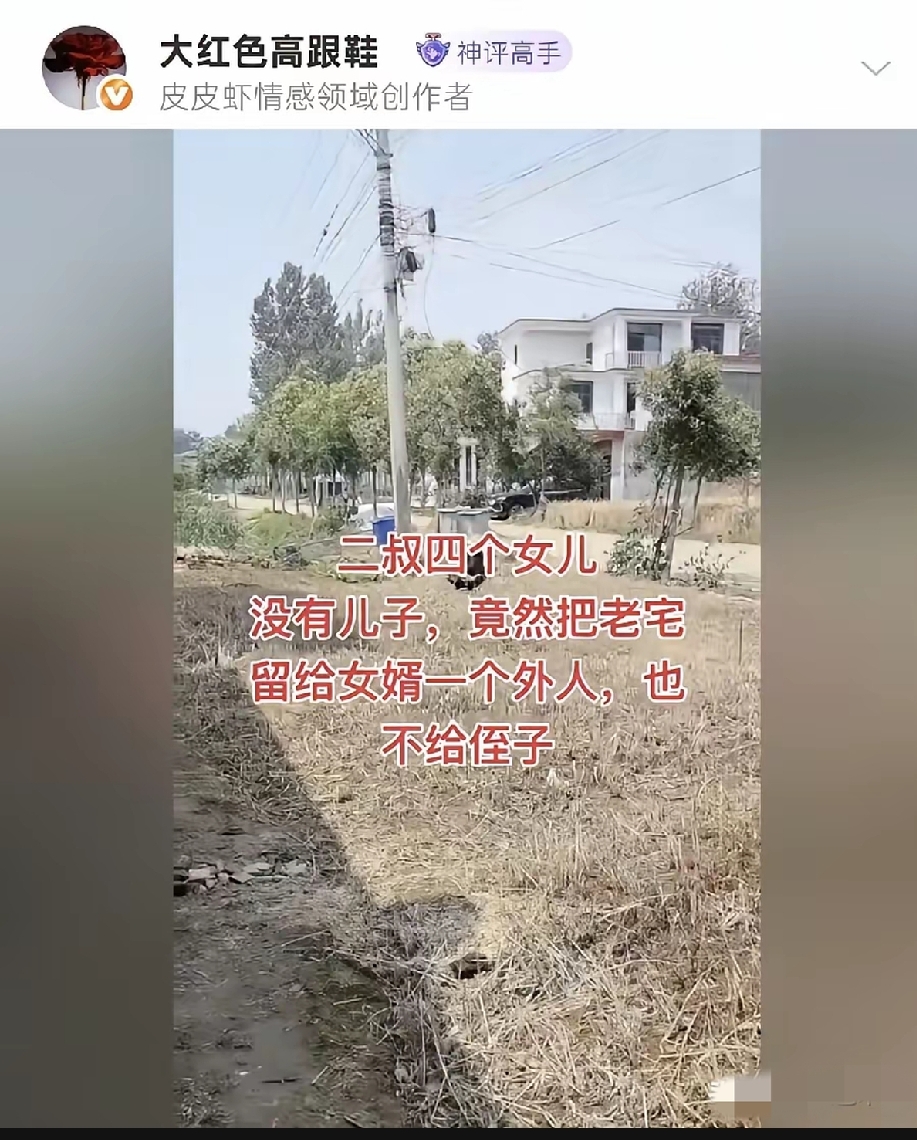 宅基地不留给女婿，难道留给侄媳妇？[what]