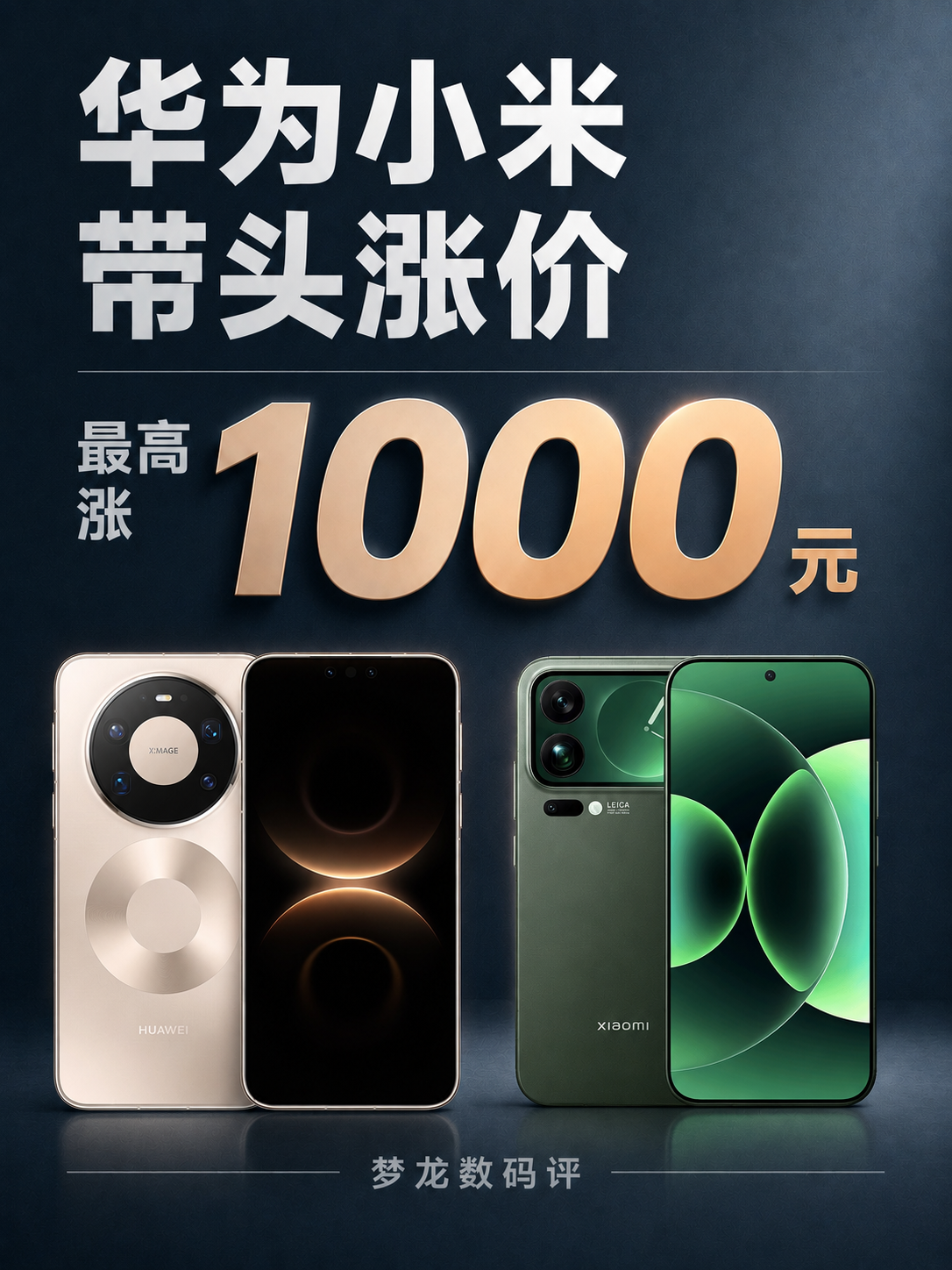 华为小米📱带头涨价｜最高涨1000元！
国产手机新涨价潮已经开始！
华为、小米、荣耀已上调多款机型售价，OPPO、魅族也将跟进。
具体哪些机型涨了、涨多少，看图👇
手机涨价
华为手机
小米手机
荣耀手机
