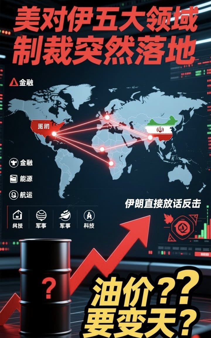 美对伊五大领域制裁突然落地，伊朗直接放话反击，油价要变天？

当地时间24日美国宣布将对伊朗制裁扩至航空、数字资产等五大领域，伊朗已明确做好全面反击准备。

美专家指出，本轮制裁多为旧手段延续，并无实质升级，长期来看反而可能推高国际油价、加剧通胀反噬自身。

对中国