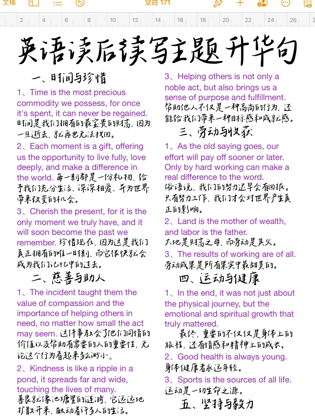 太绝了！英语读后续写升华句！背完直接套！