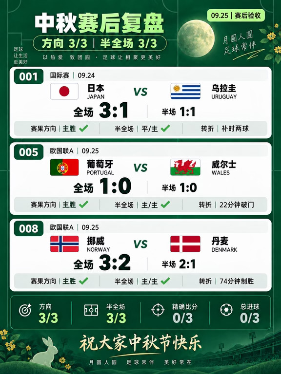 中秋节快乐｜方向半全场3/3