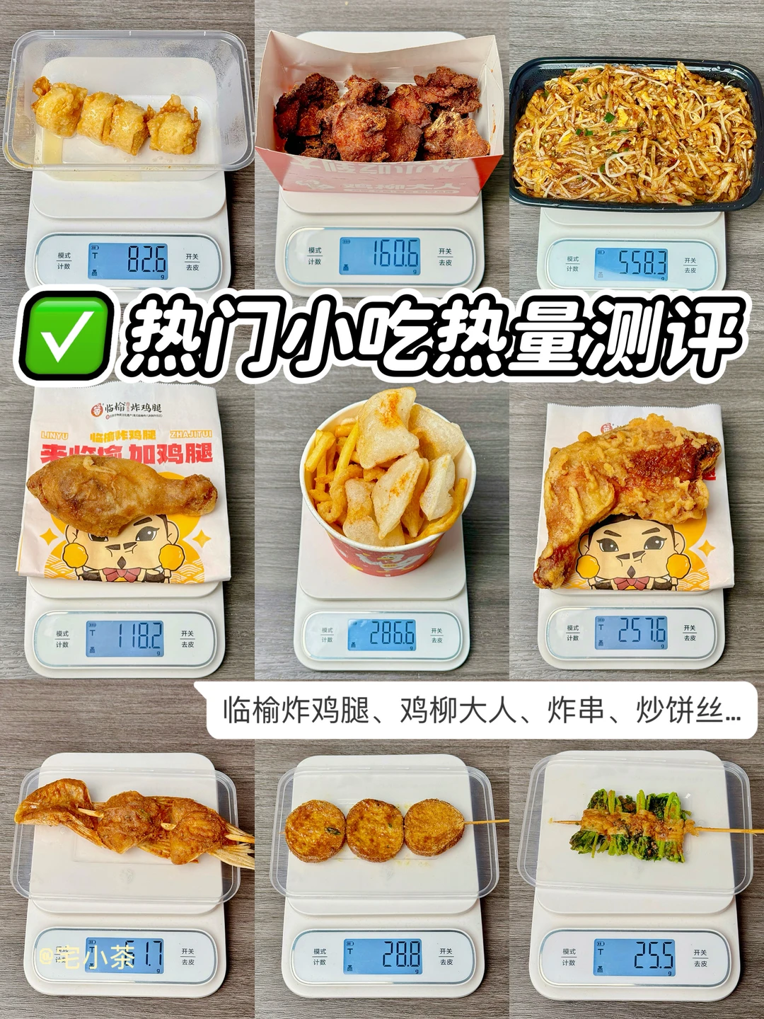 热门小吃热量测评✅临榆炸鸡腿、鸡柳大人…