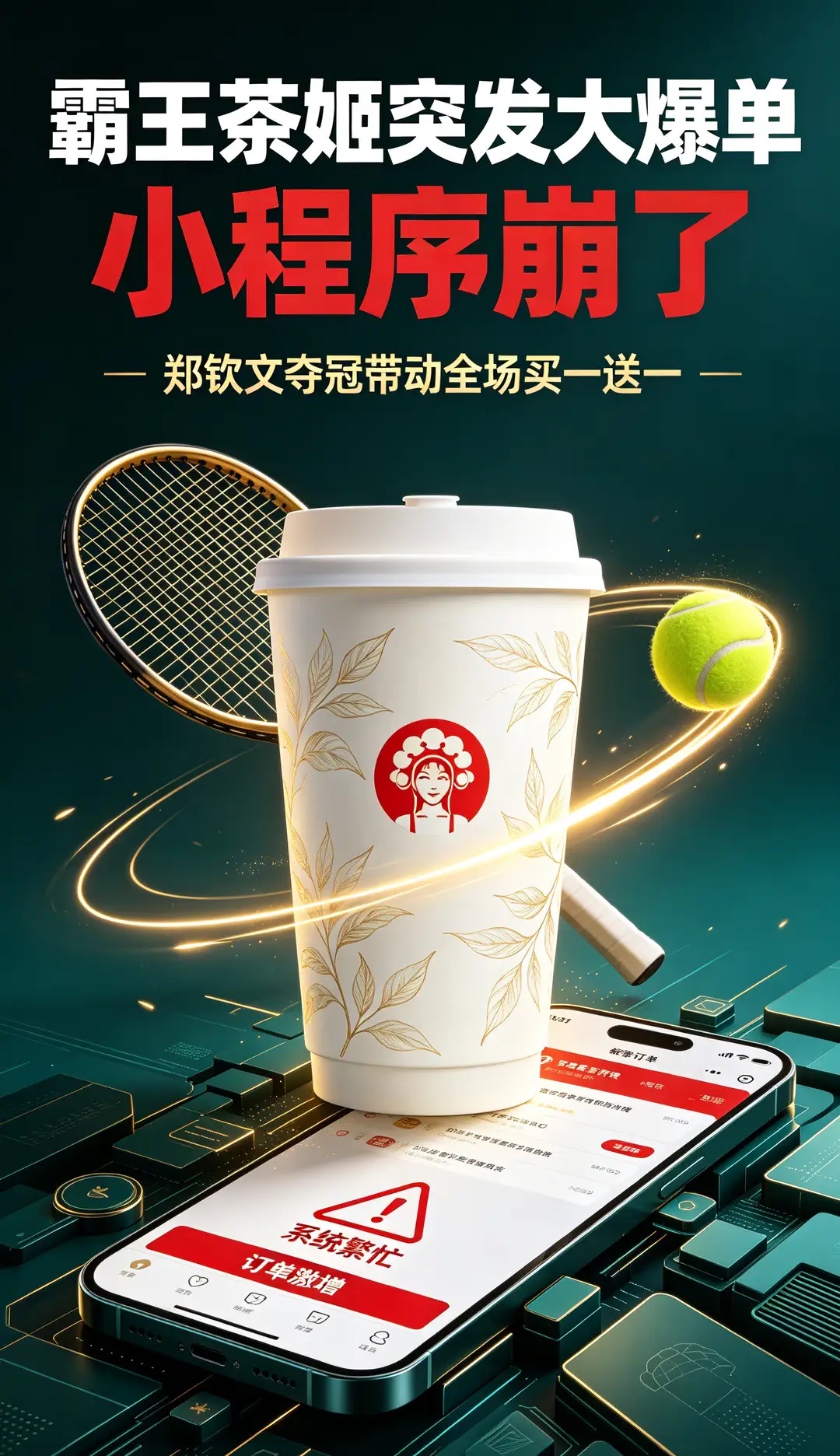 霸王茶姬”崩了”‼️
这场狂欢背后，
藏着3️⃣个值得我们细细琢磨的真相

郑钦文拿下中网冠军，郑钦文代言的霸王茶姬冲上热搜‼️

很多人只看到热闹，其实这件事背后有3️⃣层门道：

✅第一：品牌选代言人眼光很关键，押对体育明星，是性价比极高的营销。
体育夺冠自带全民自豪感，这种正能量热度，远比找流