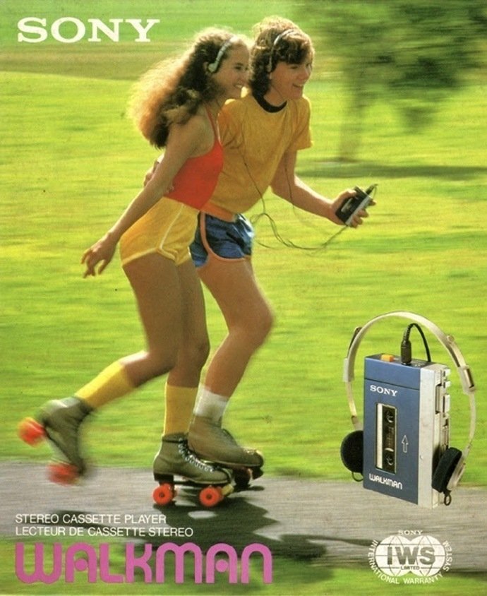 1980 年，索尼 Walkman 广告。 ​​​