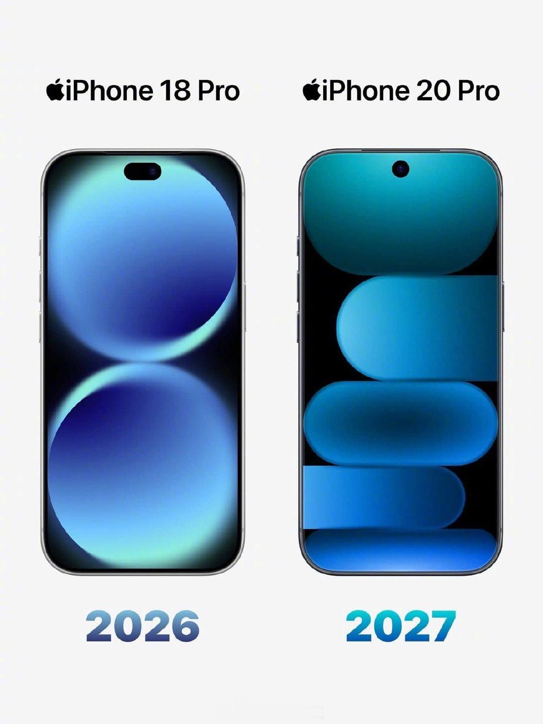 网传明年的iPhone20 Pro改成单挖孔屏：Face ID做到屏下，但前置FaceTime摄像头为保住画质，依旧保留开孔。
说实话，单挖孔的颜值，还不如把灵动岛缩小的iPhone18 Pro。
大家觉得这个改动是进步还是倒退？ ​
