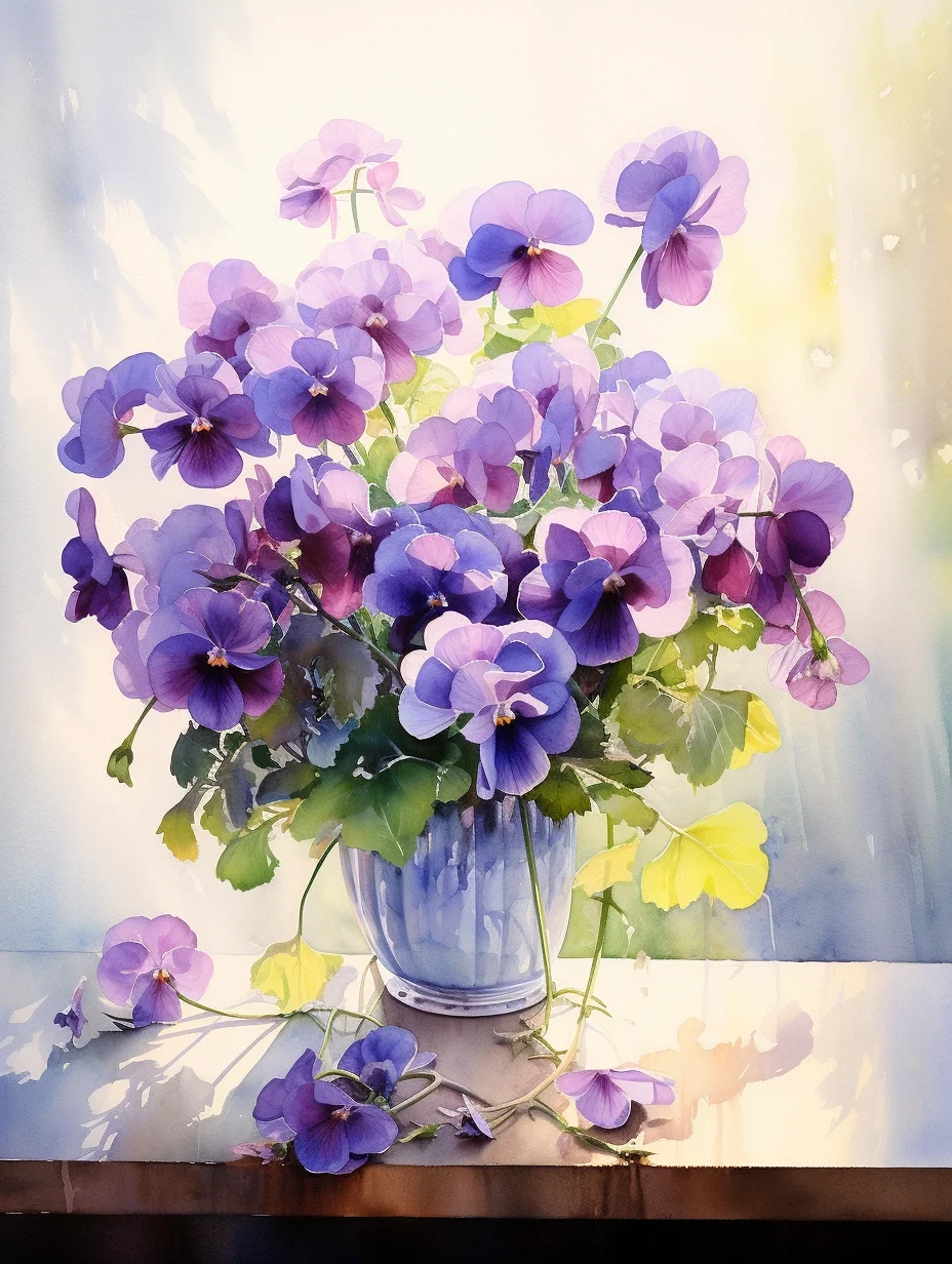 AI水彩：不知道是什么花