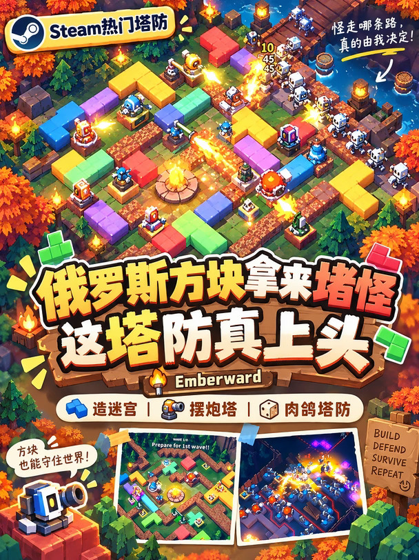 把俄罗斯方块拿来堵怪，这塔防真上头