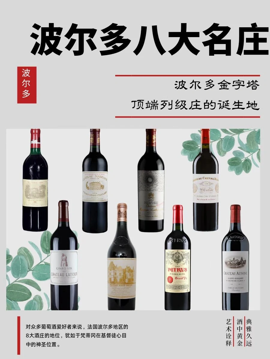 吐血整理|❗波尔多金字塔顶端八大名庄合集