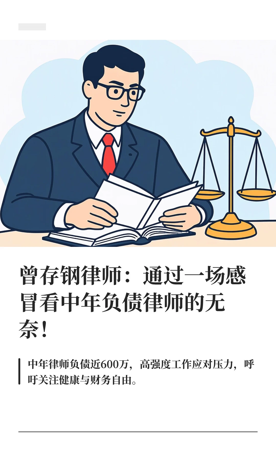 曾存钢律师：通过一场感冒看中年负债律师的