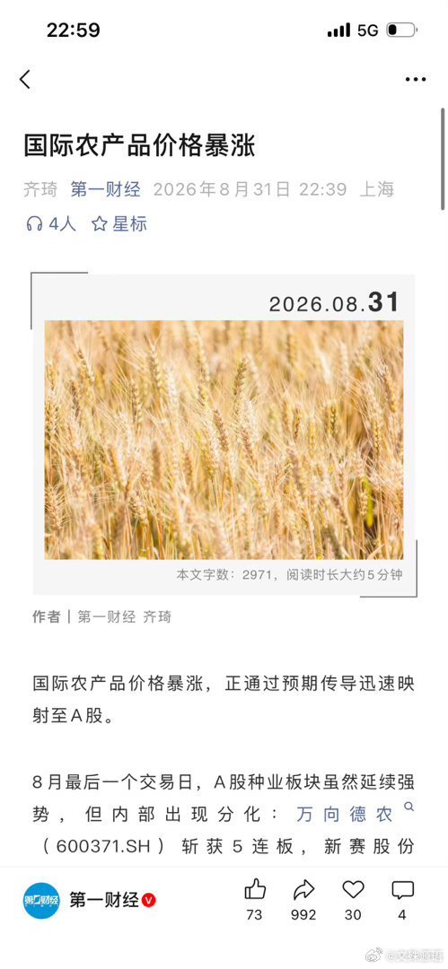 我2026年5月就预言粮食危机了。 ​