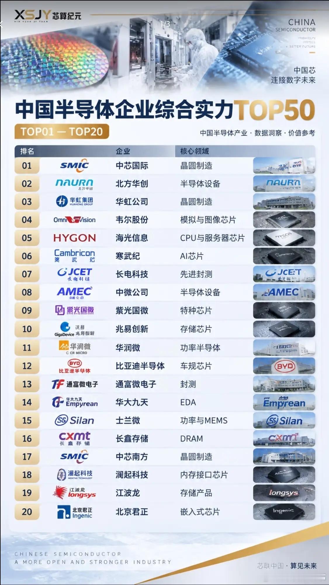 别再只盯着AI应用！国产半导体TOP50名单出炉，全产业链机会梳理
 
大盘来回震荡，不少股民盯着AI应用题材来回博弈，涨一点就满心期待，一回调就慌忙离场。很多人觉得半导体赛道波动大、风险高，选择直接避开。但一份国内半导体企业综合实力TOP50榜单流出，完整覆盖芯片设计、制造、设备、材料全链条， ​