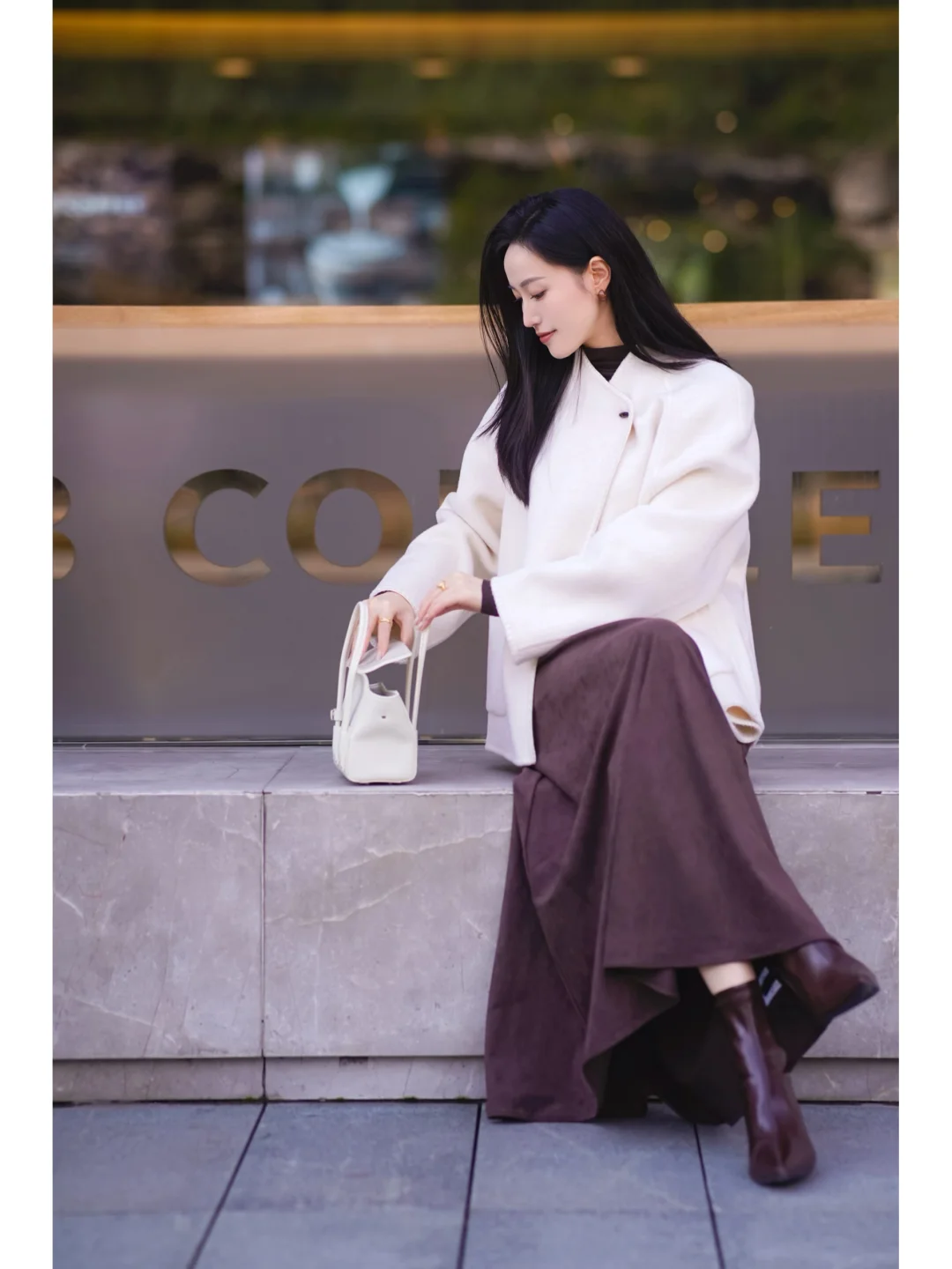 复古咖色半身裙🍂天冷也不耽误好看