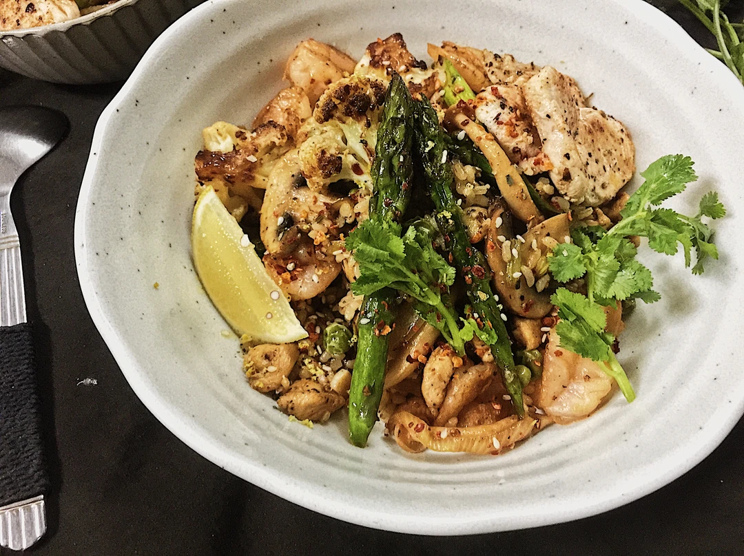 周三☀️｜充满春天气息的【糙米煎食蔬bowl】🥣