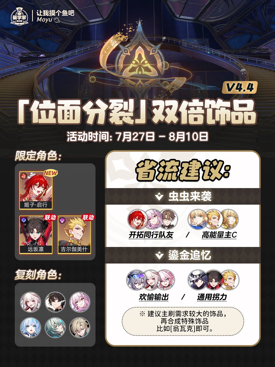 星铁V4.4丨『位面分裂』双倍刷取＆词条推荐