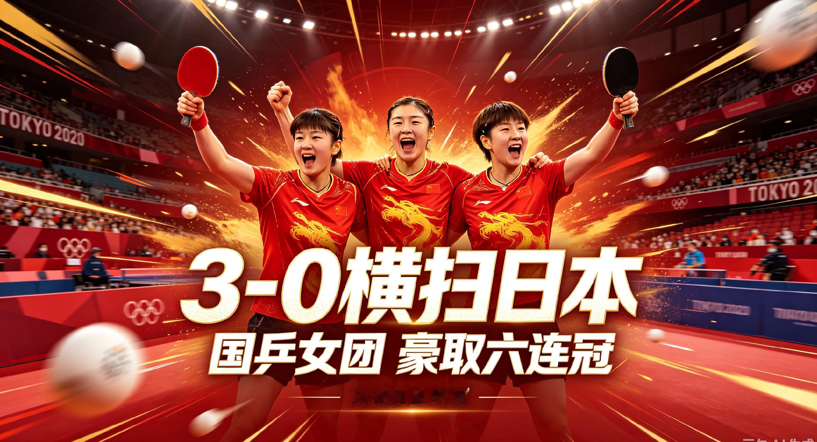 国乒女团3-0横扫日本！强势拿下六连冠，赛场尽显王者风范