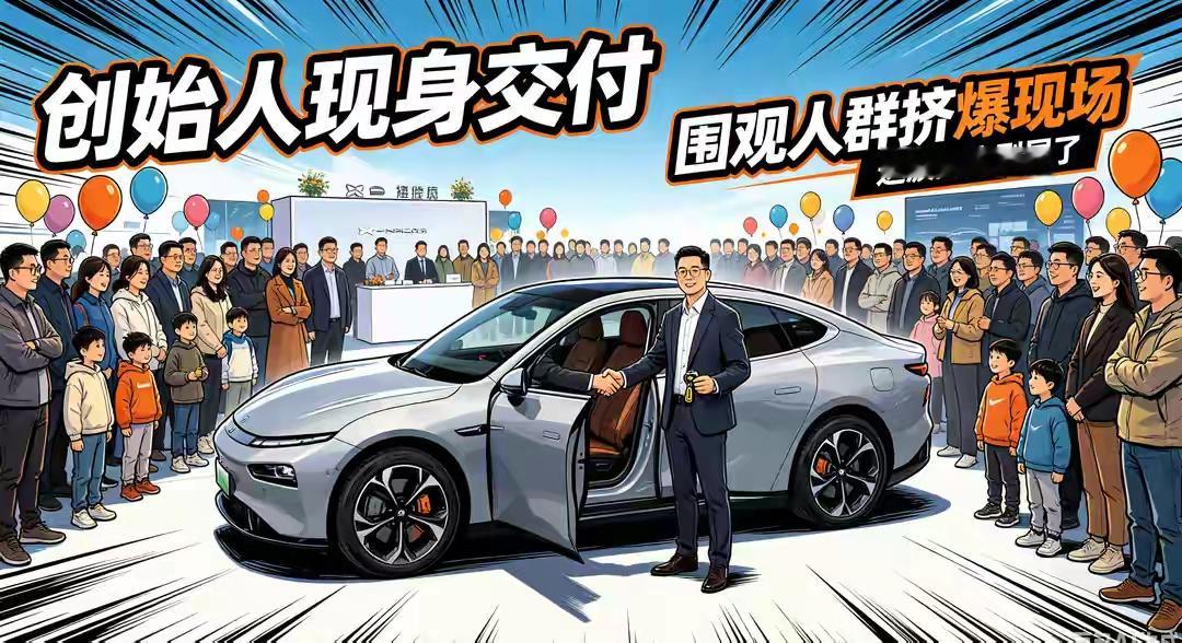 雷军现身小米汽车交付现场，亲手走上前为车主打开车门，场地四周已经围满赶来围观的大人还有小孩。
 
当天的交付现场没有安排官方直播。消息靠着路人随手拍下的片段，一点点在网络传开。不少附近的市民听说消息，特意抽空过来看一看。人群一层挨着一层，大人踮起脚尖，小朋友挤在前排，所有人拿出手机记录眼前的一幕。