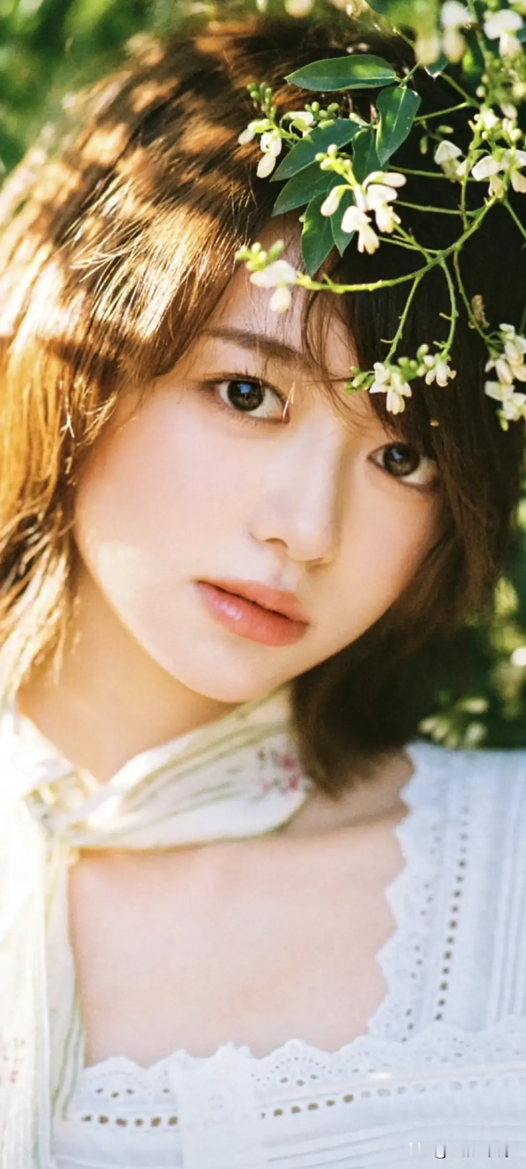 日系美女白翊汝～蕾丝白裙与碎发在阳光里的温柔邂逅！