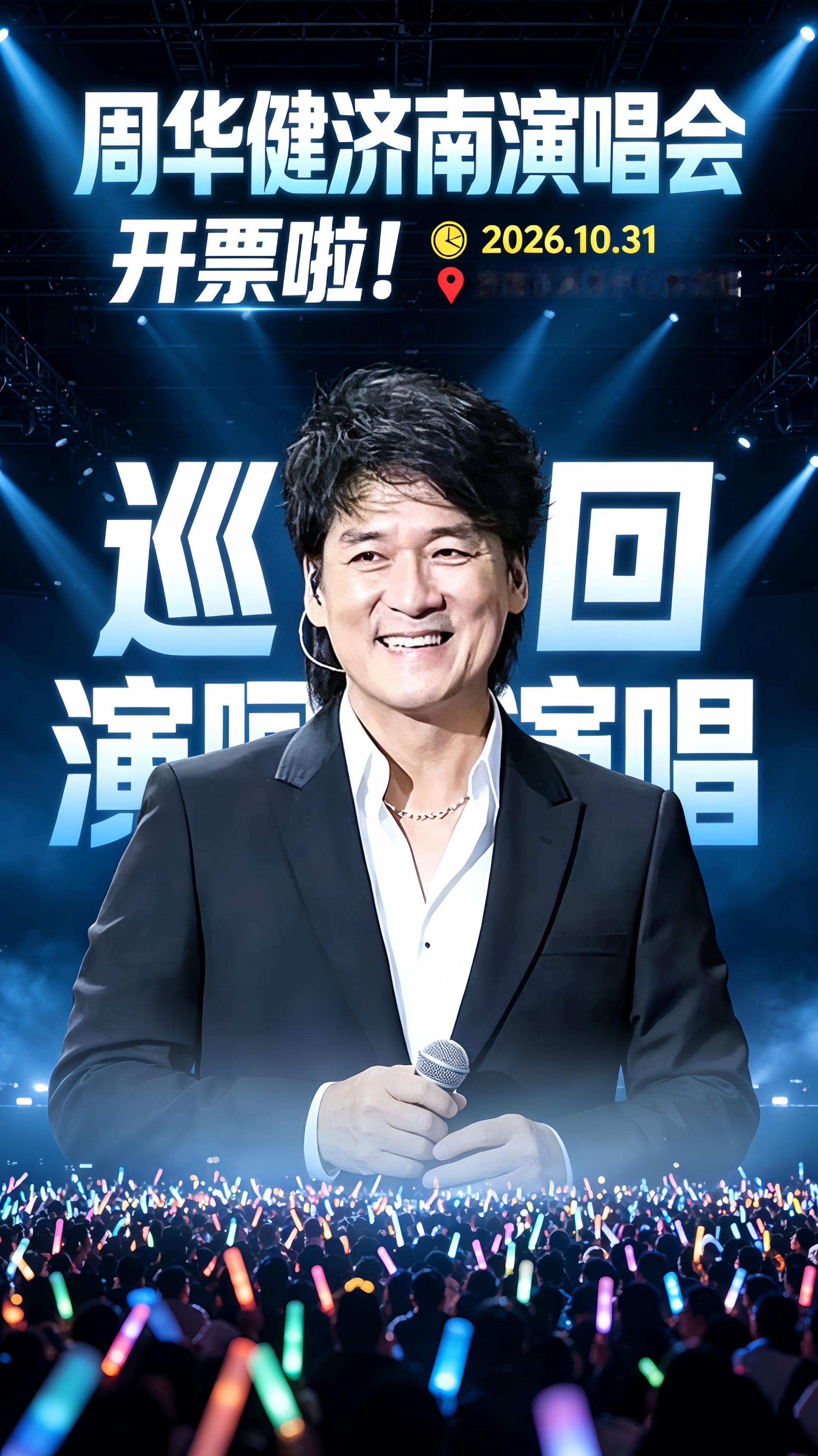 风风雨雨都走过，只剩歌词记得我们并肩的年岁。#好座位就上纷玩岛#周华健济南演唱会#周华健#济南#周华健演唱会