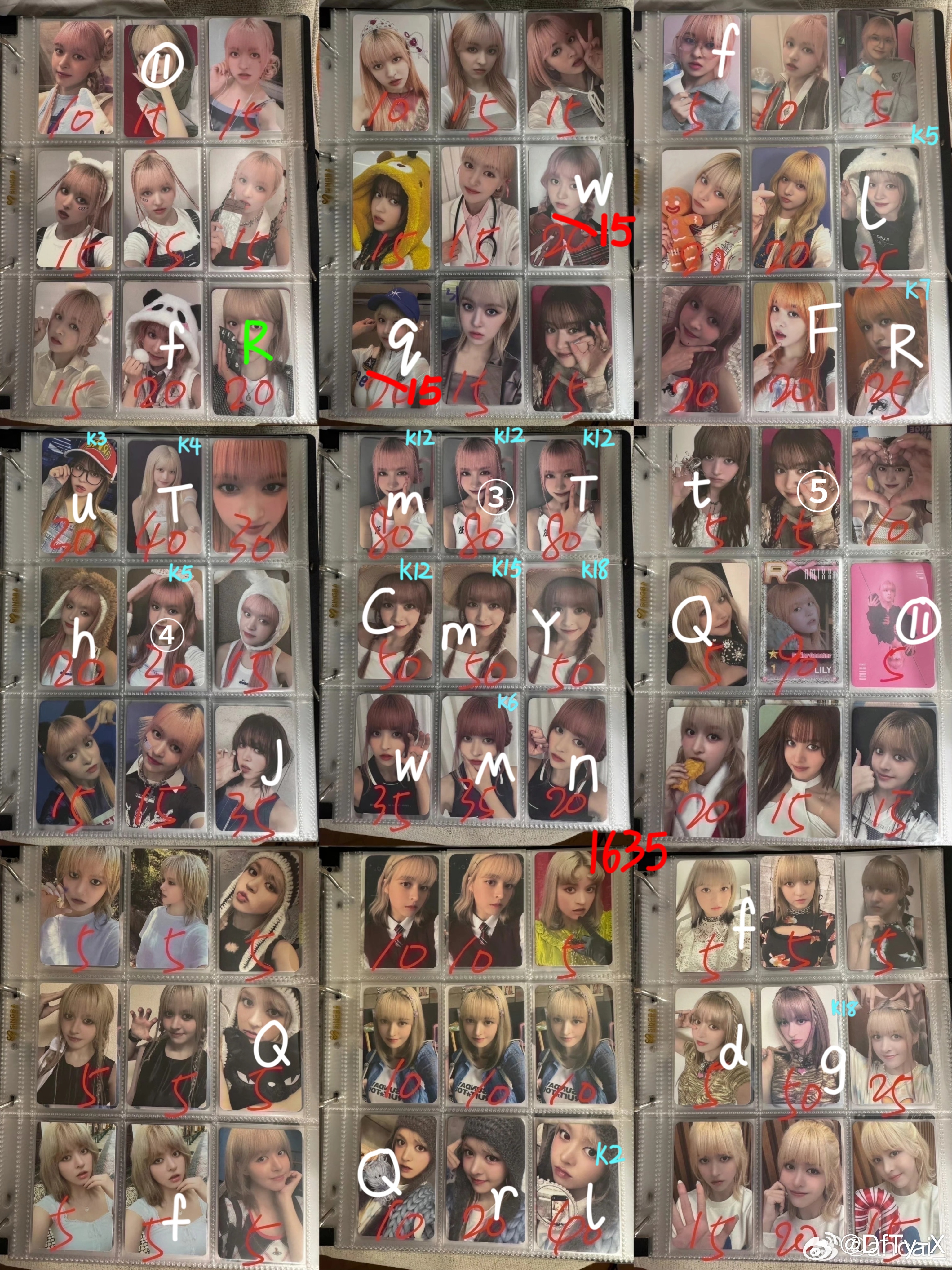 #nmixx中转站[超话]# 宣一宣爻1大热莉盘，k1＝5r，红标A不可挤，可直接进群圈卡或竞，很多好价热贵还无人或低捆，绿标是用跳车费补贴过的，截盘后退差
tag：am幸运卡adyz满额el兜帽护目镜ms暖乎乎财神耳机忧忧脸mmt指定小狗毛毯斗篷sc入场sw阿拉狗耳蕾牵手mmt捏脸索尼草帽k4d1战损sr满额妖精眼镜玫瑰冰 ​