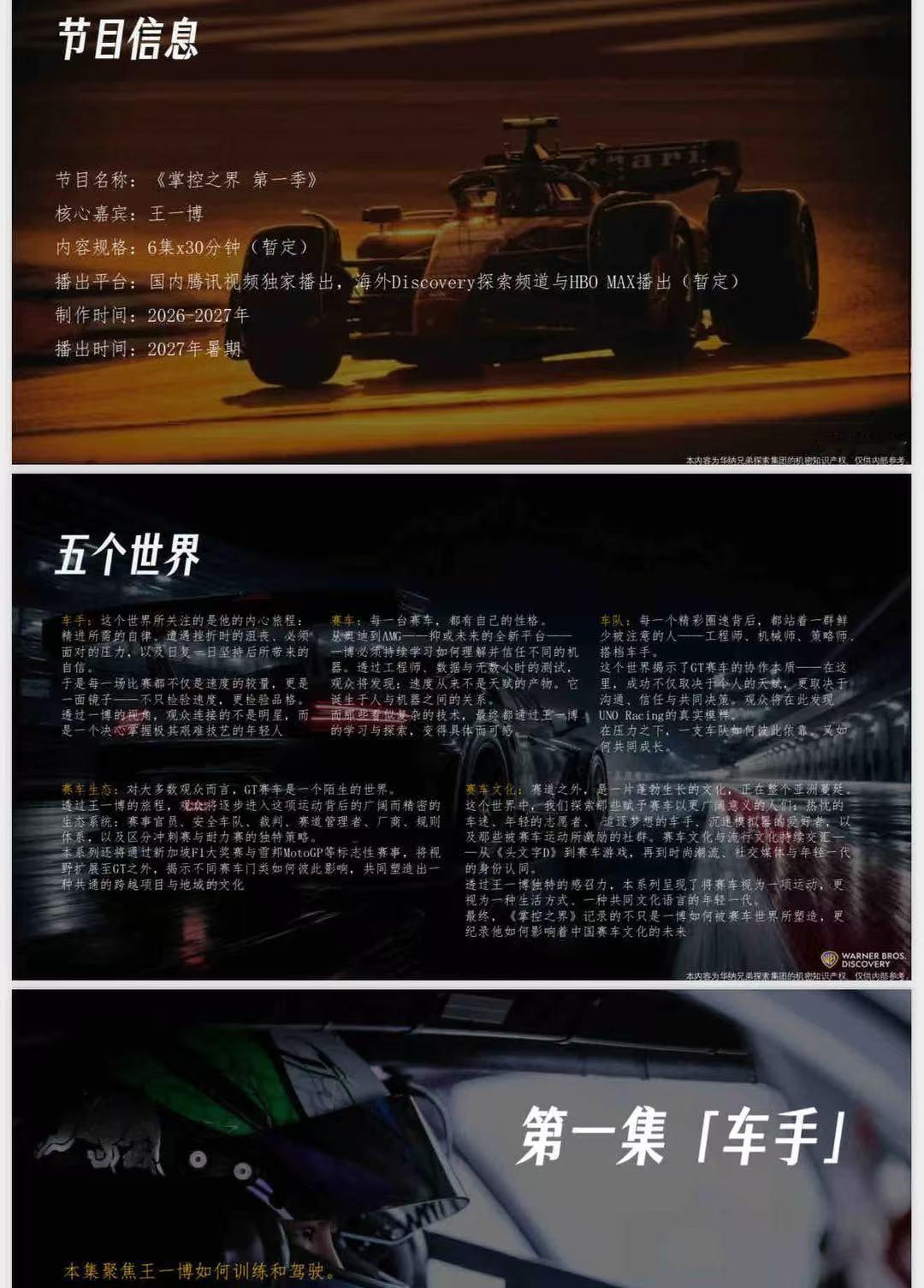 #王一博[超话]##王一博赛车纪录片##王一博掌控之界节目信息#wyb#王一博奢牌顶级待遇#wyb#王一博巴黎时装周#
王一博此刻正在三奢并行，闪耀巴黎时装周
好事连连 插播一条
激动的心，我的85🏎️🏎️🏎️[加油][加油][加油]
节目名称：《掌控之界 第一季》
核心嘉宾：王一博
内容规格：6集x30分钟（ ​