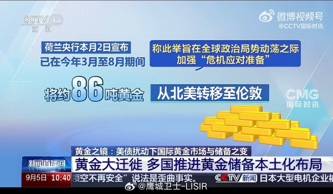#全球黄金大迁徙#
一场跨国黄金储备调配正在全球上演，多个国家陆续调整海外黄金托管布局，优化存放地点，降低单一托管地带来的资产风险。地缘局势多变、全球经济充满不确定性，各国央行更加看重黄金独立避险的硬通货价值，将实物黄金掌握在可控范围，以此分散外汇储备风险。
这场资产布局调整，折射出 ​