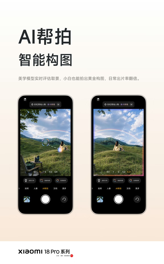 小米18 Pro 系列一站式AI摄影助手「AI帮拍